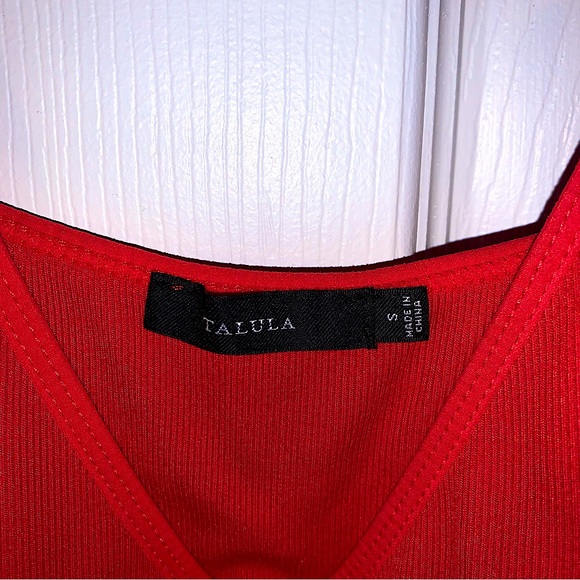 Aritzia Talula Dalal Ribbed Red Bodysuit Size S/P - Picture 4 of 6